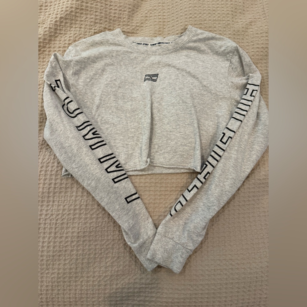 Tommy Hilfiger Light Gray T-Shirt Crop